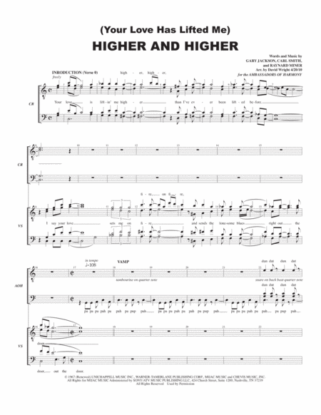 Your Love Has Lifted Me Higher Higher M Sheet Music