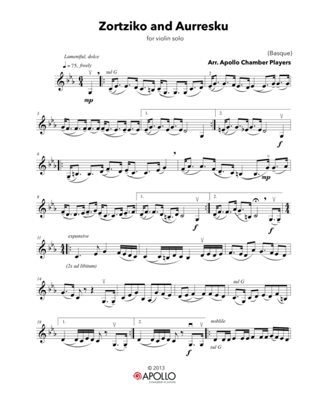 Zortziko And Aurresku Sheet Music