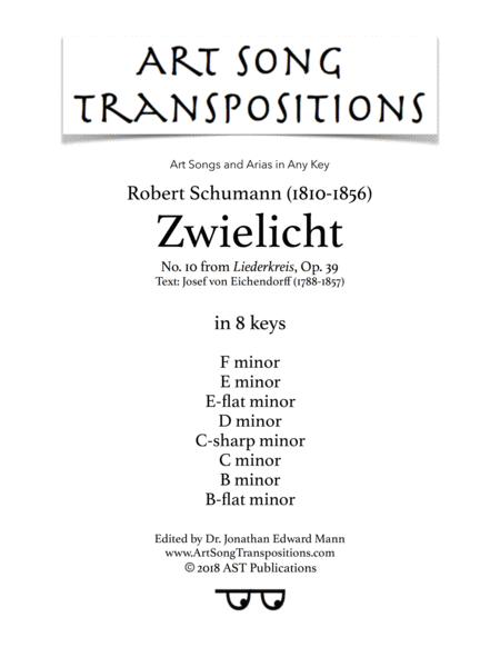 Free Sheet Music Zwielicht Op 39 No 10 In 8 Keys F E E Flat D C Sharp C B B Flat Minor