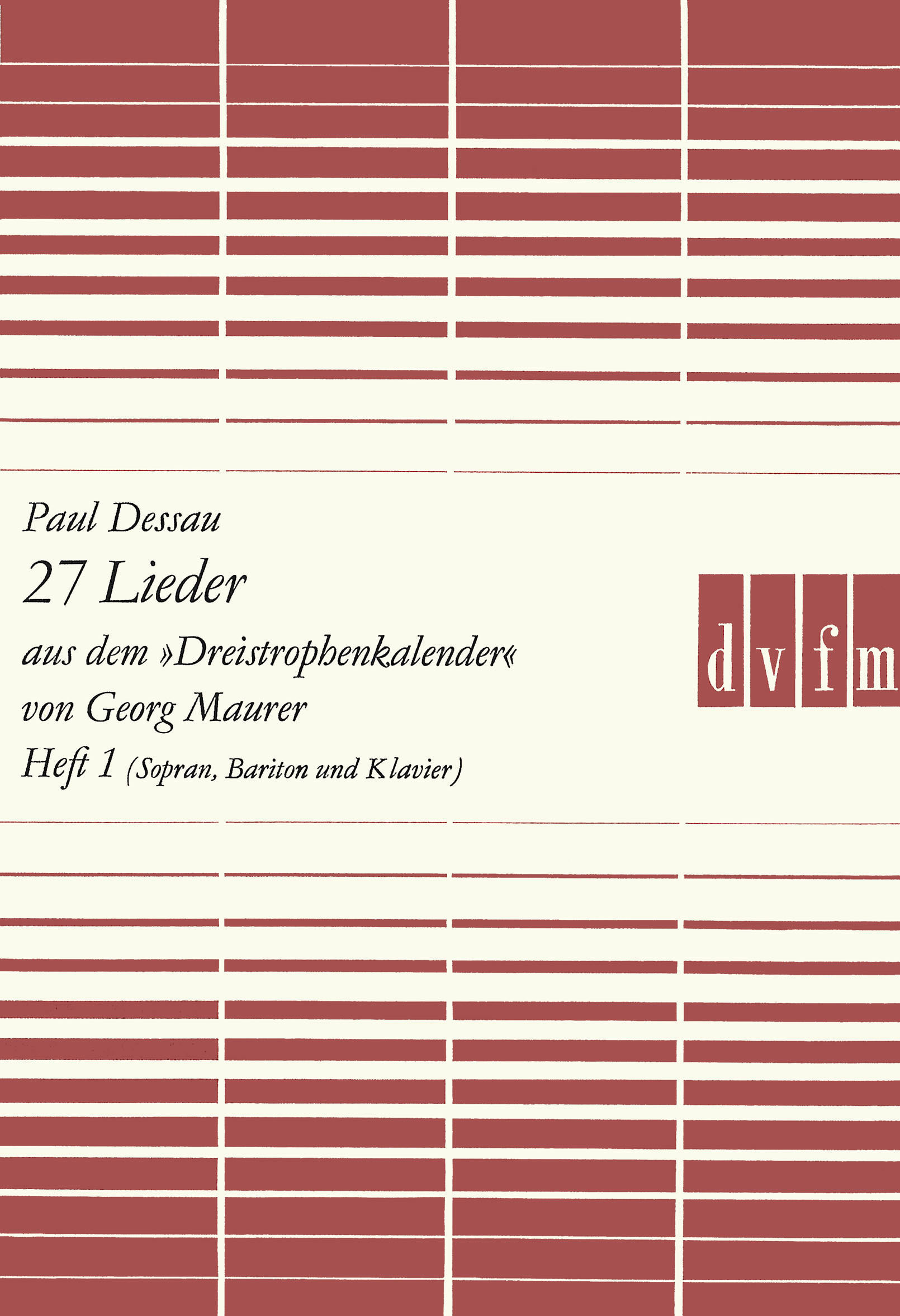 27 Lieder Aus Dem Dreistrophenkalender By Paul Dessau Free Sheet Music