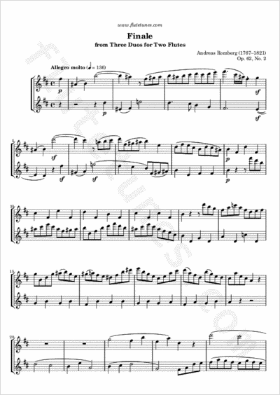 3 Duos Concertants For 2 Flutes By Georg Abraham Schneider Free Sheet Music