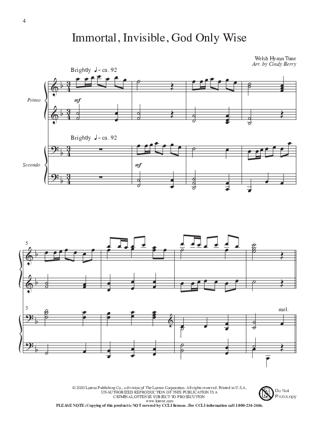 4-Hands For Worship By Various Free Sheet Music