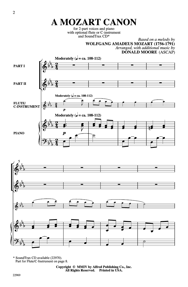 A Mozart Canon By Wolfgang Amadeus Mozart Free Sheet Music