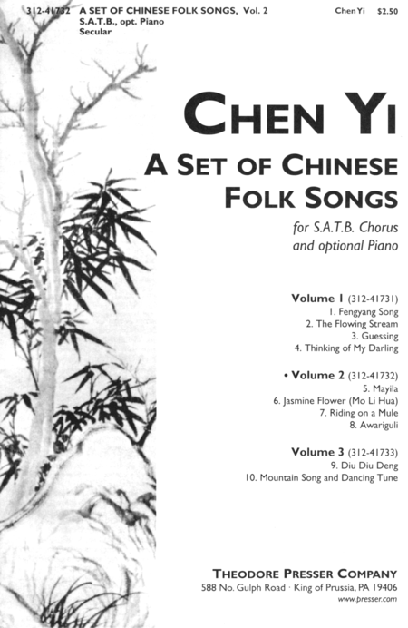 A Set Of Chinese Folk Songs By Anonymous Free Sheet Music