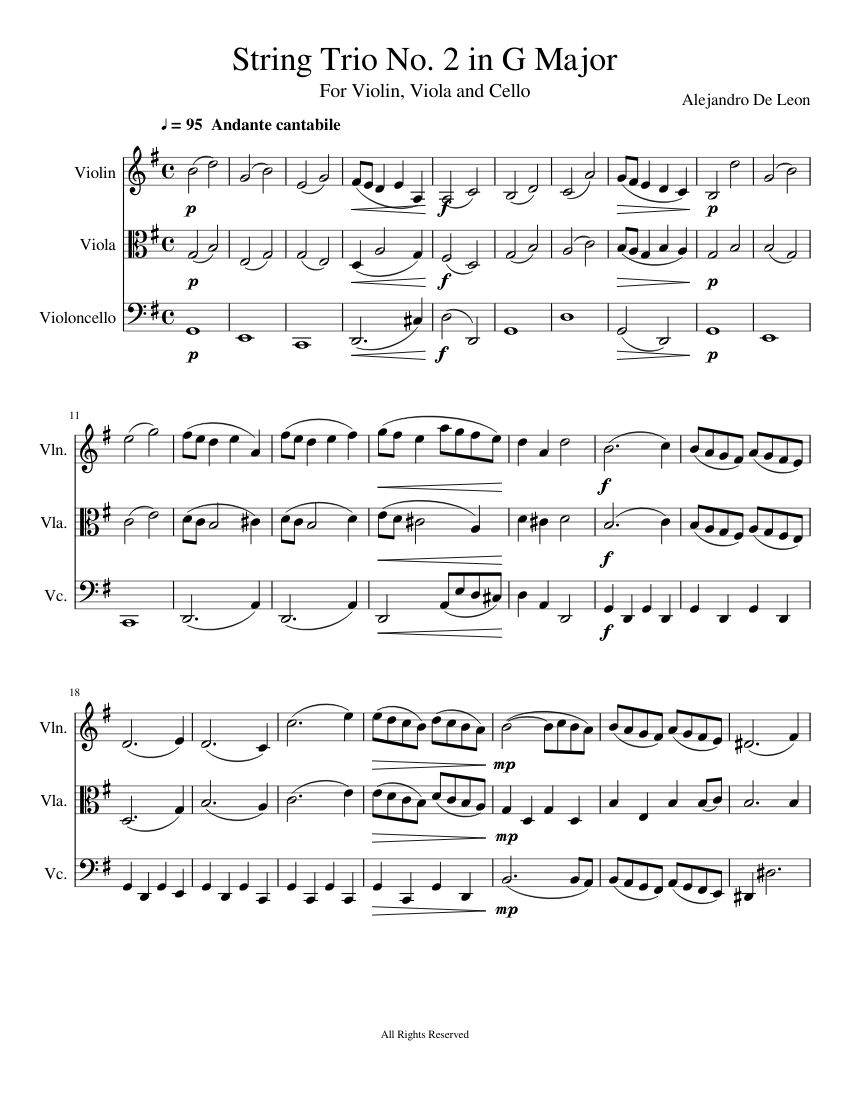 A Tres Voces For String Trio - Score And Parts By Tania Leon Free Sheet Music