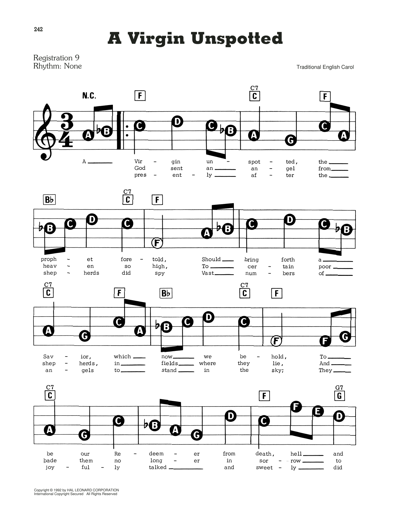 A Virgin Unspotted By William Billings Free Sheet Music