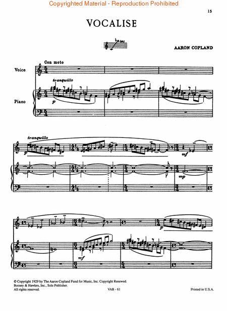 Aaron Copland - Song Album By Aaron Copland Free Sheet Music