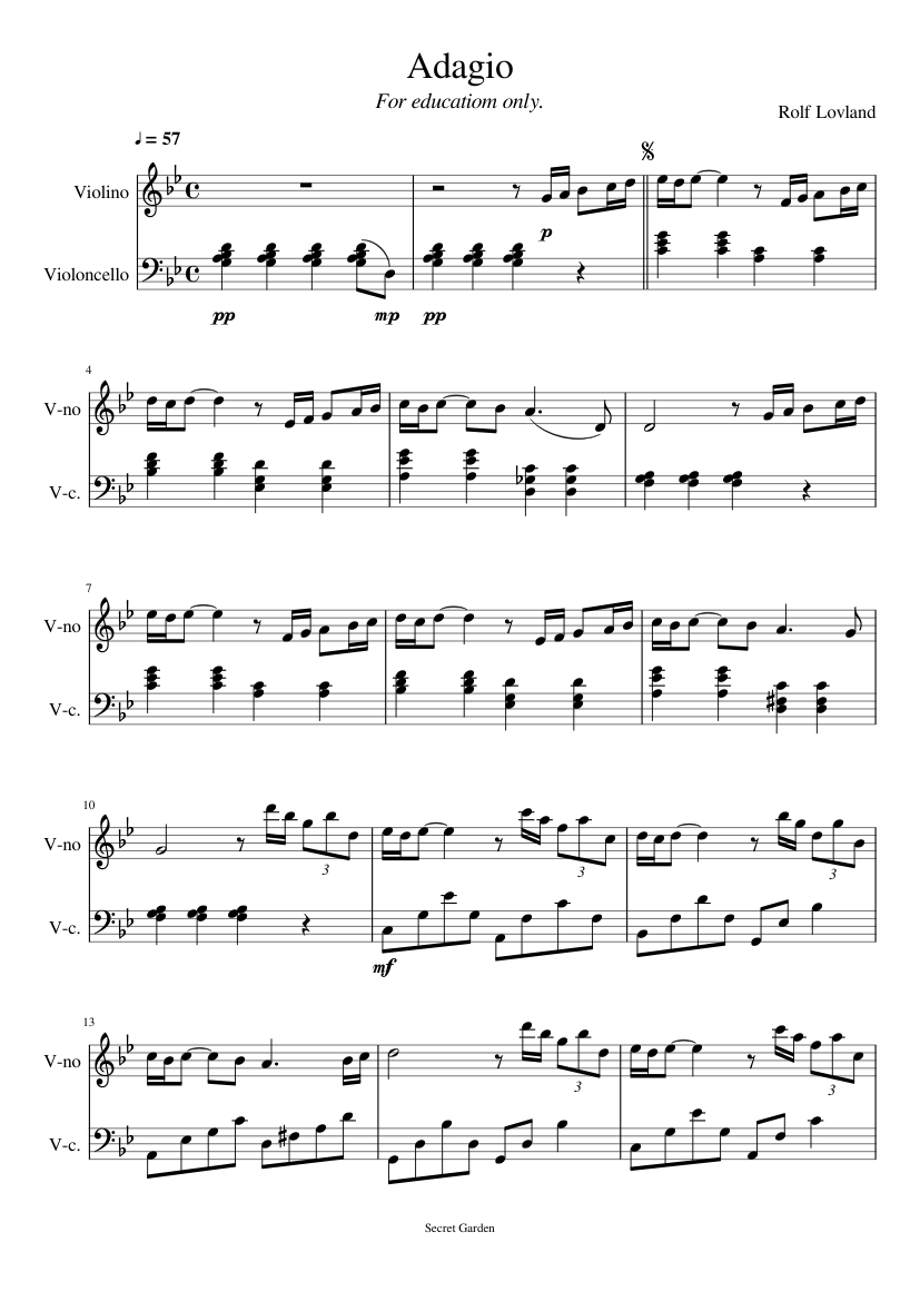 Adagio By Giovanni Battista Grazioli Free Sheet Music