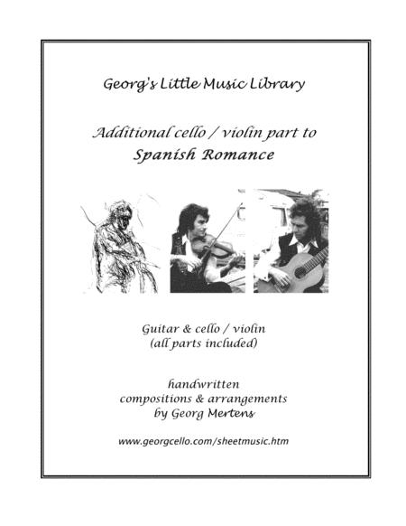 Additional Melody To Spanish Romance For Cello / Violin By Georg Mertens Free Sheet Music