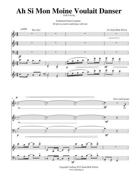 Ah! Si Mon Moine... By Donald Patriquin Free Sheet Music