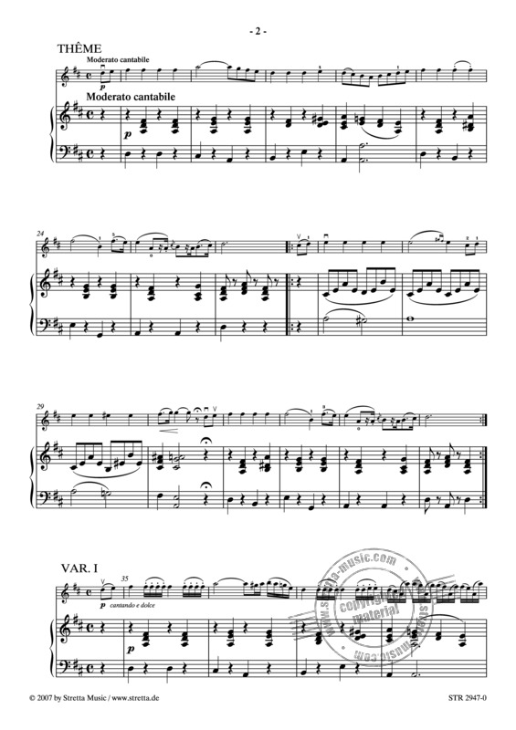 Air Varie Et Dialogue By Antoine De Lhoyer Free Sheet Music