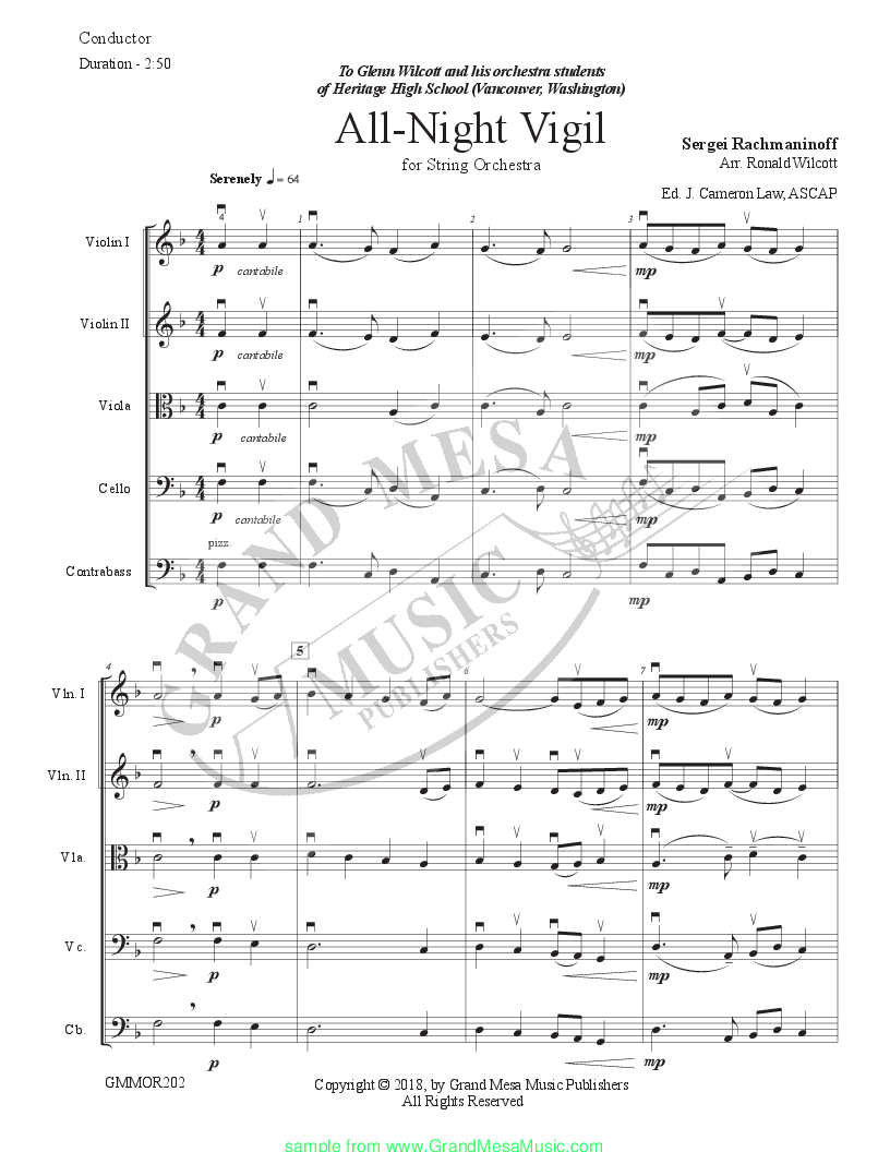 All-Night Vigil By Stuart Campbell Free Sheet Music