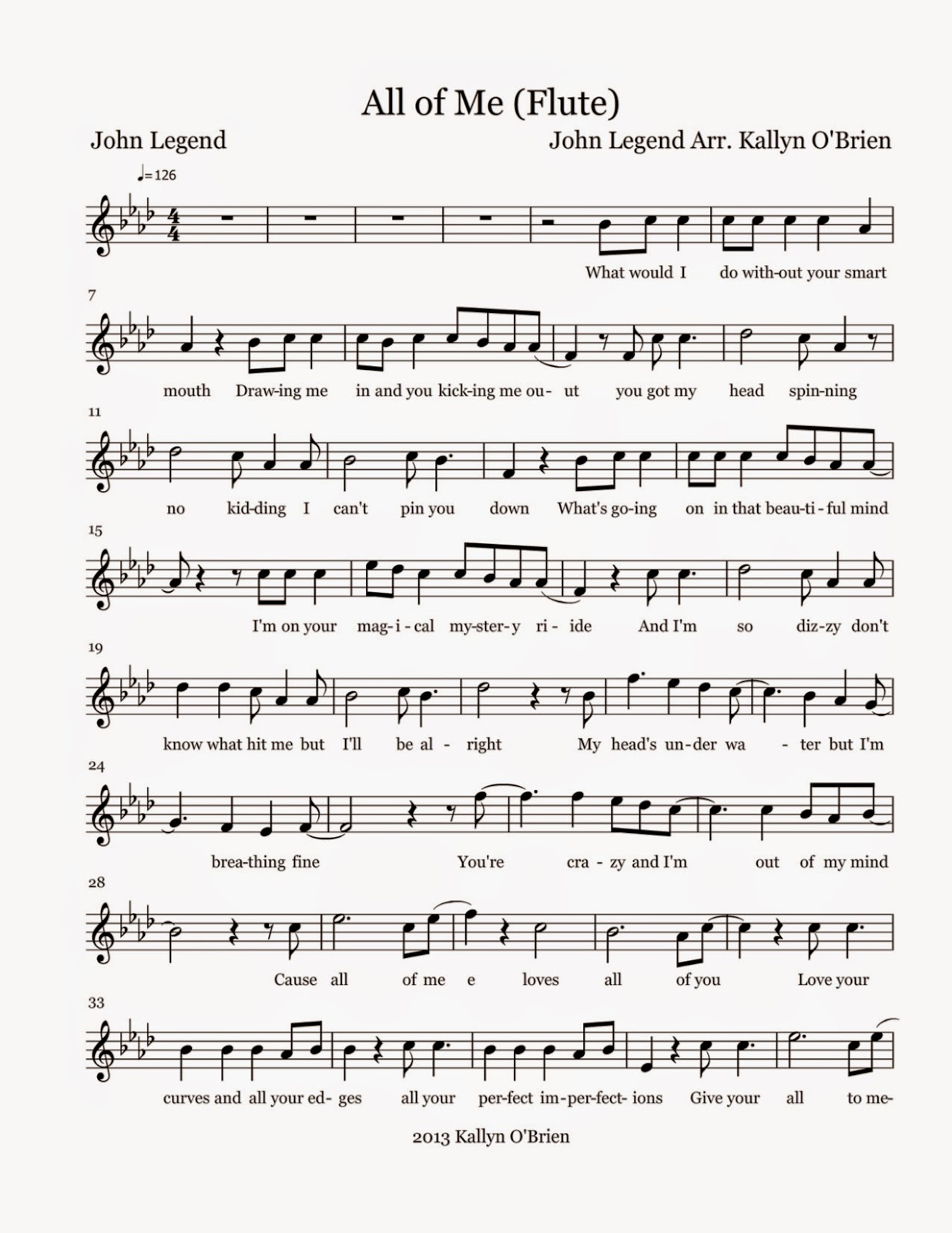 All Of Me By Seymour Simons Free Sheet Music