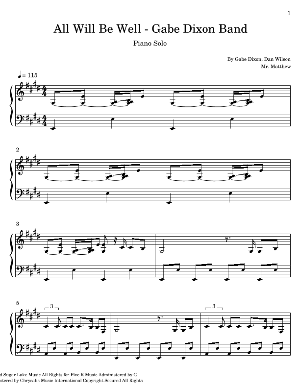 All Will Be Well By Will Todd Free Sheet Music