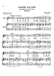 Amarilli, Mia Bella (A Minor) By Giulio Caccini Free Sheet Music