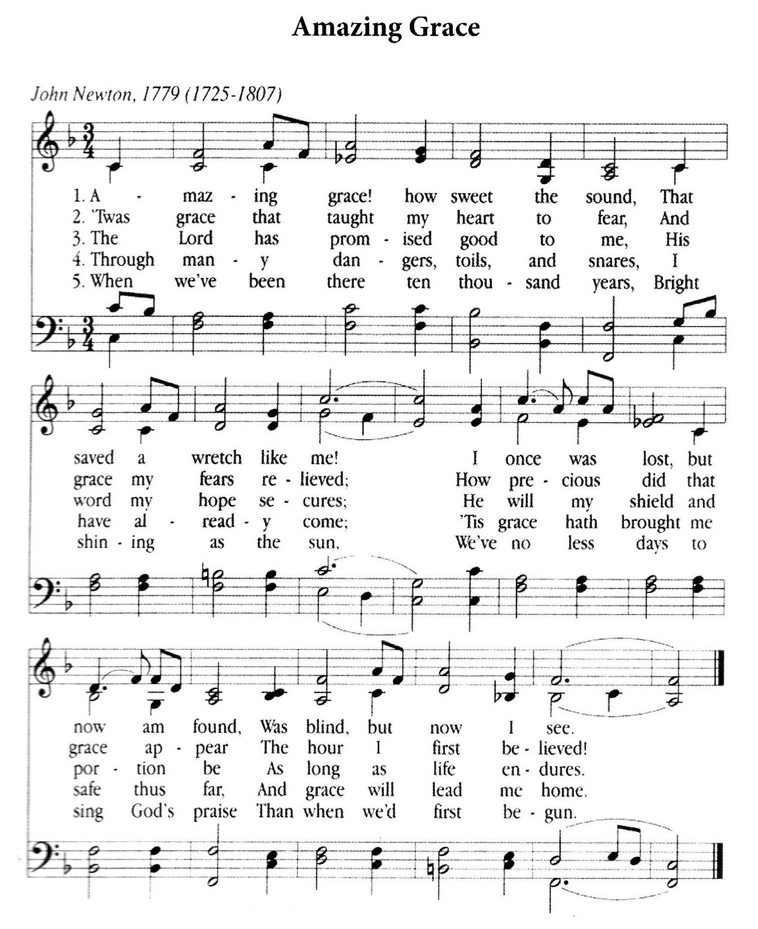 Amazing Grace By Duane Funderburk Free Sheet Music