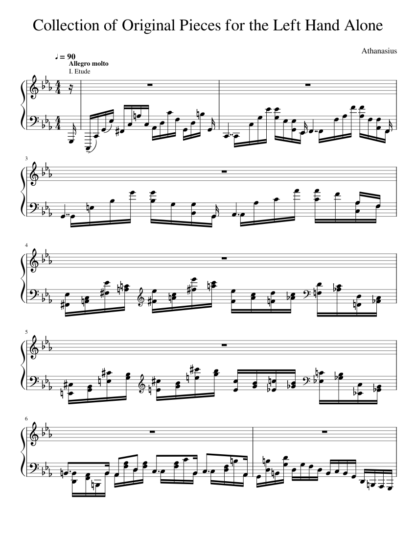 An Anthology Of Piano Music For The Left Hand Alone By N Free Sheet Music