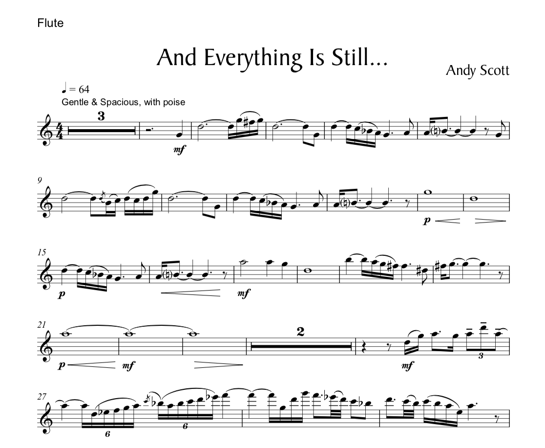 And Everything Is Still By Andy Scott Free Sheet Music