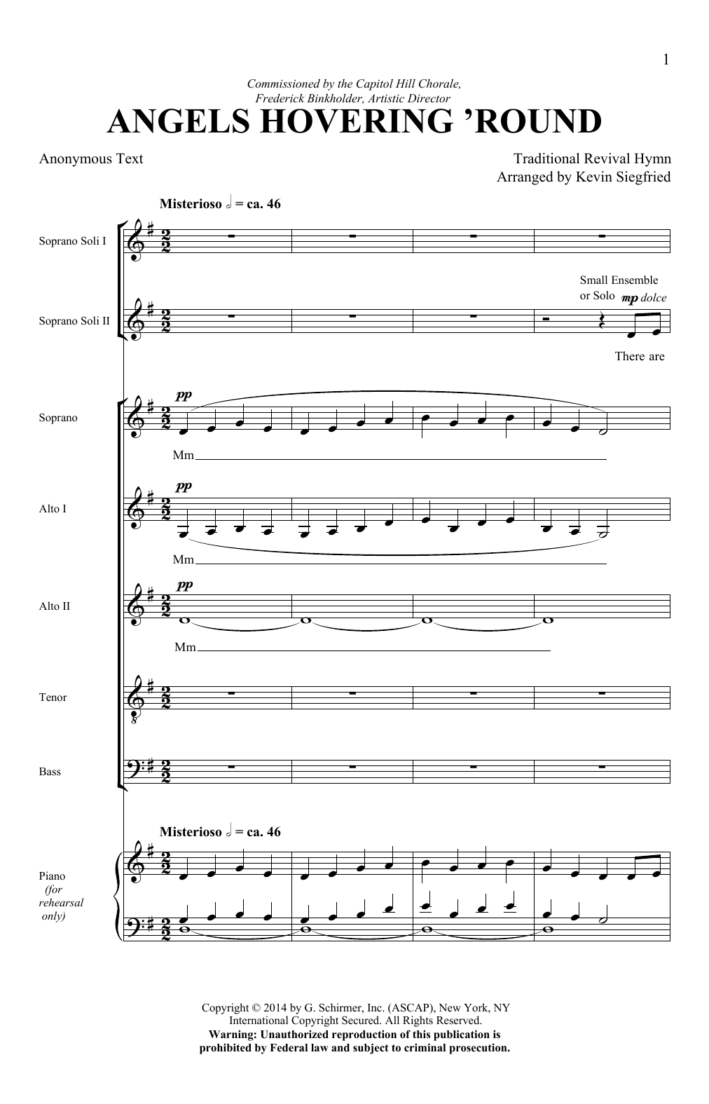 Angels Hovering Round By Kevin Siegfried Free Sheet Music