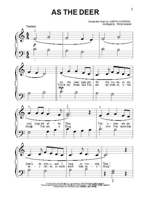 As The Deer By Martin Nystrom Free Sheet Music