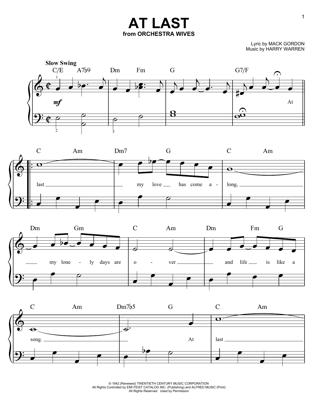 At Last By Celine Dion Free Sheet Music