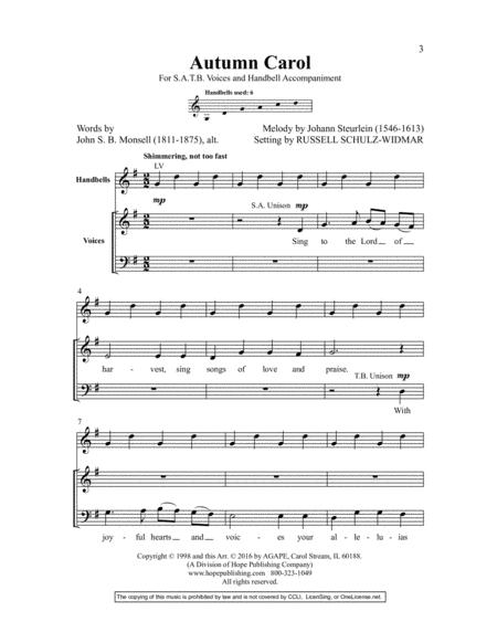 Autumn Carol By Russell Schulz-Widmar Free Sheet Music