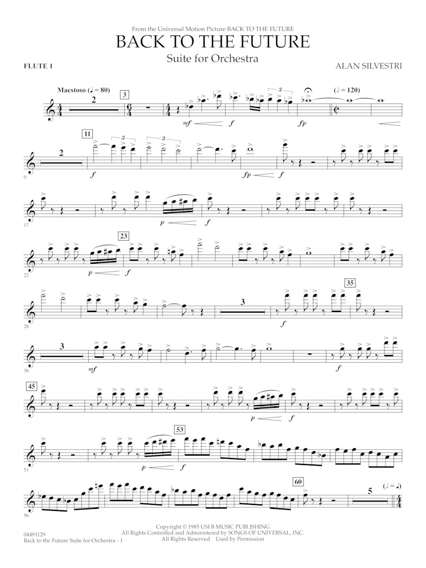 Back To The Future - Suite For Orchestra By Alan Silvestri Free Sheet Music