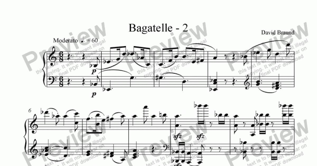 Bagatelles, Volume 2 By Robert D. Vandall Free Sheet Music