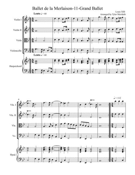 Ballet De La Merlaison By King Louis XIII Free Sheet Music