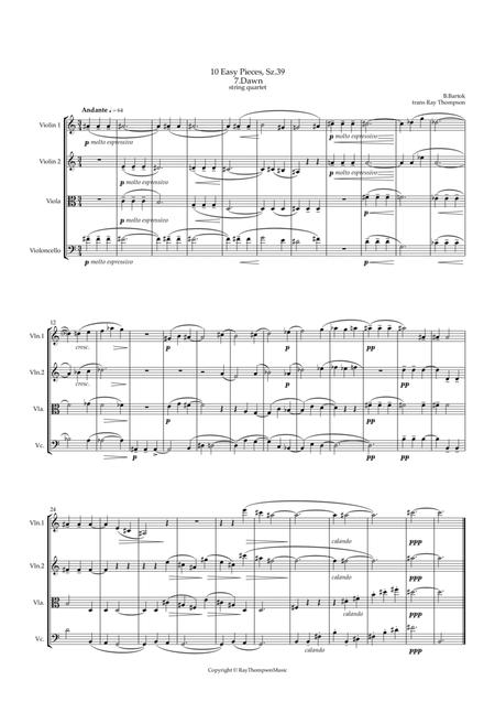 Bartók: 10 Easy Pieces , Sz.39  3.Slovakian Boys' Dance - String Quartet By Bela Bartok Free Sheet Music