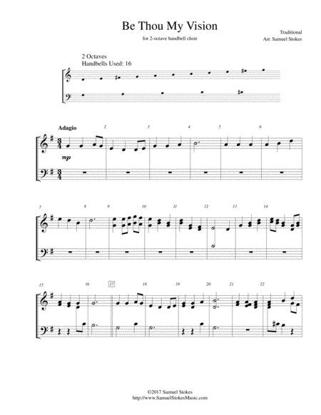 Be Thou My Vision (2 Octave Handbell & Piano Accompaniment) By Traditional Irish Melody Free Sheet Music