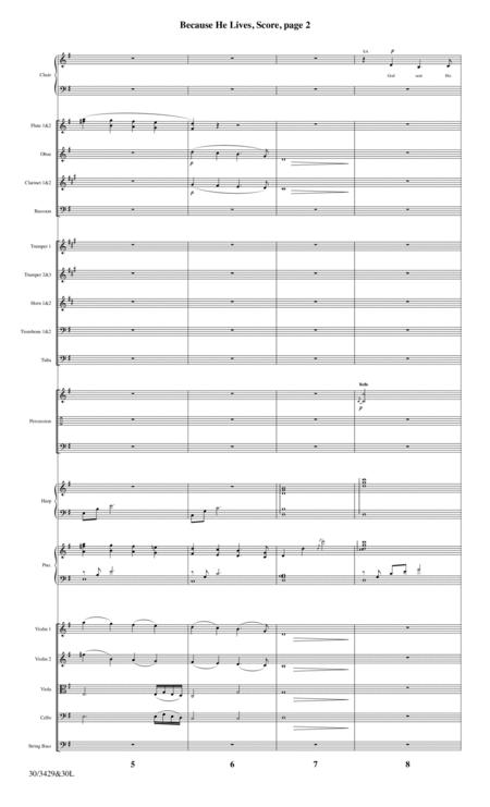 Because He Lives - Orchestral Score And Parts By Bill Gaither Free Sheet Music