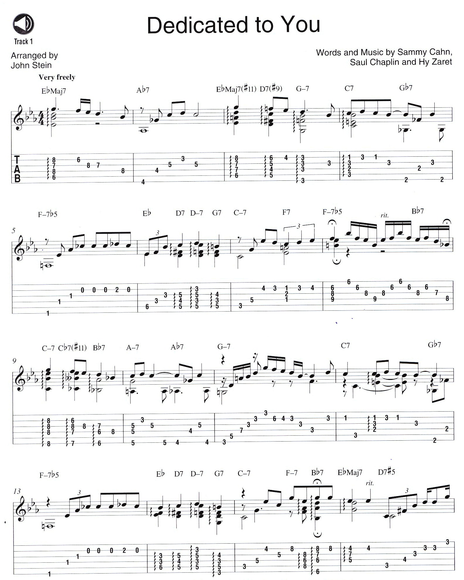 Berklee Jazz Standards For Solo Guitar By John Stein Free Sheet Music