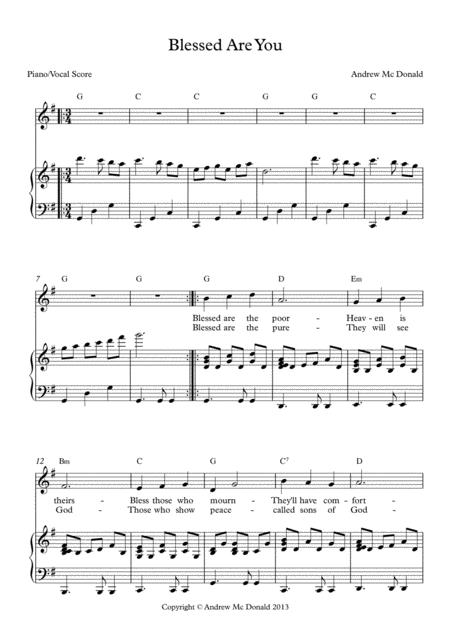 Blessed Are You By Craig Courtney Free Sheet Music