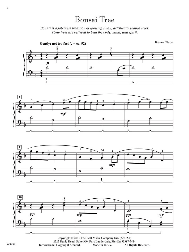 Bonsai Tree By Kevin Olson Free Sheet Music