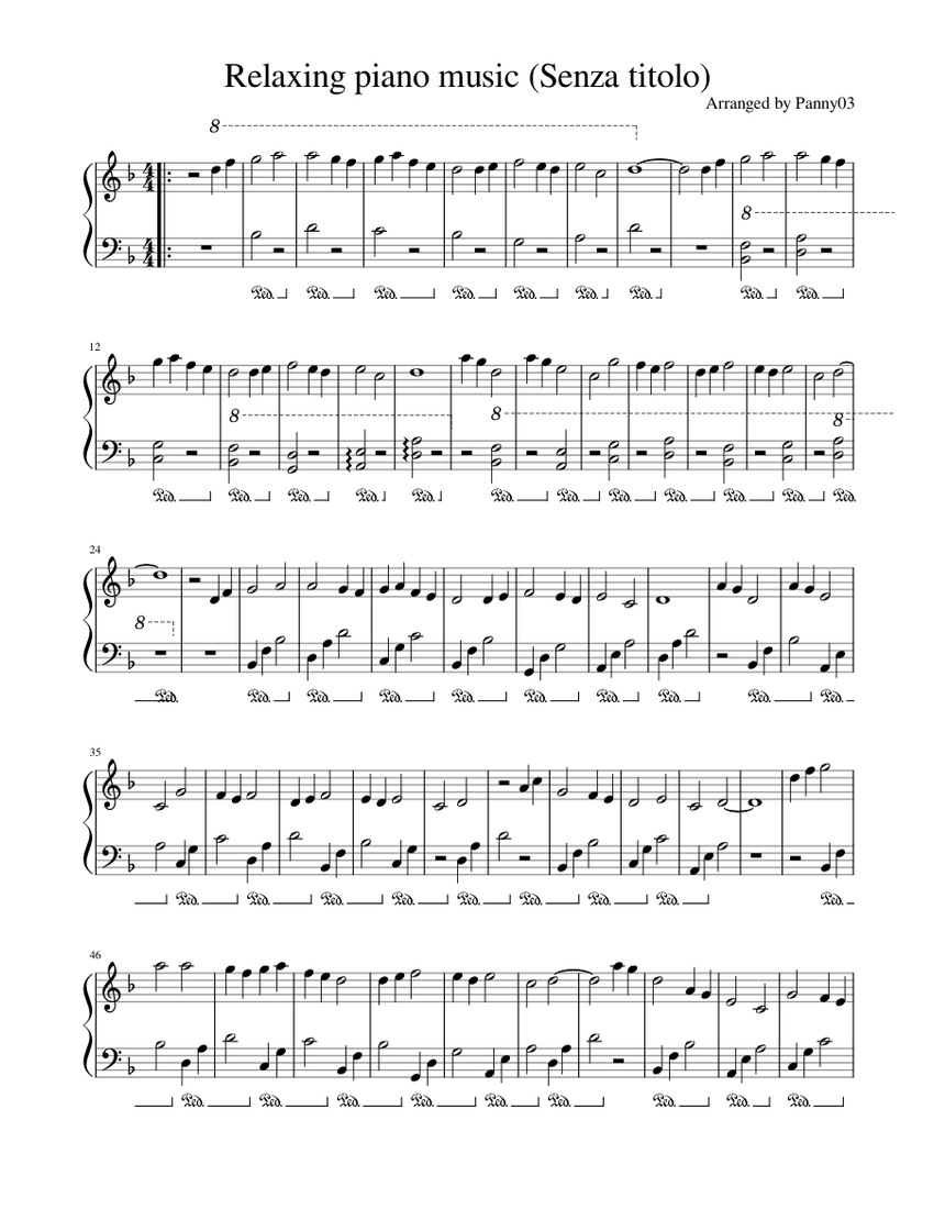 Calming Piano Solos By Various Free Sheet Music