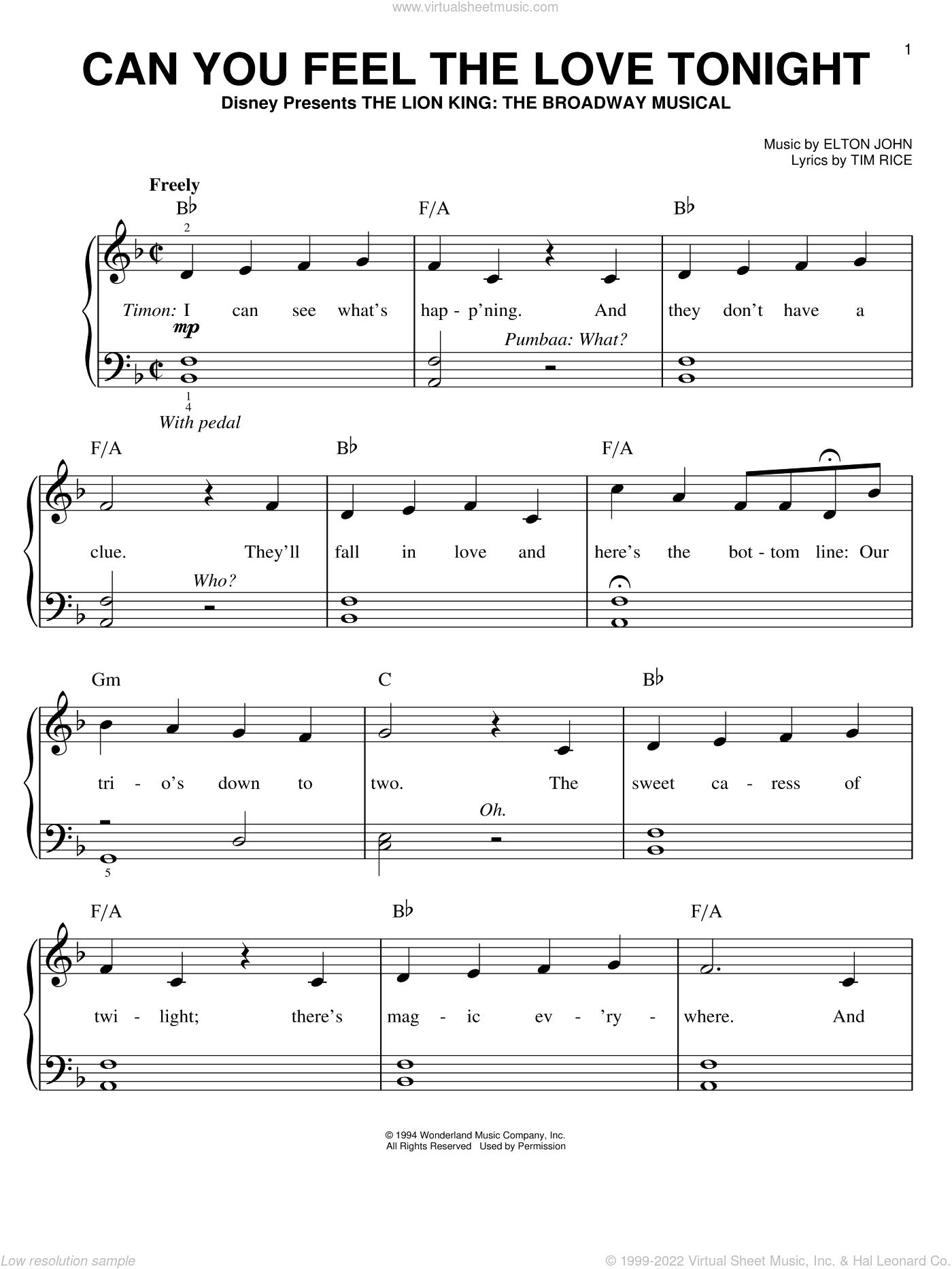 Can You Feel The Love Tonight By Brett Allen Free Sheet Music