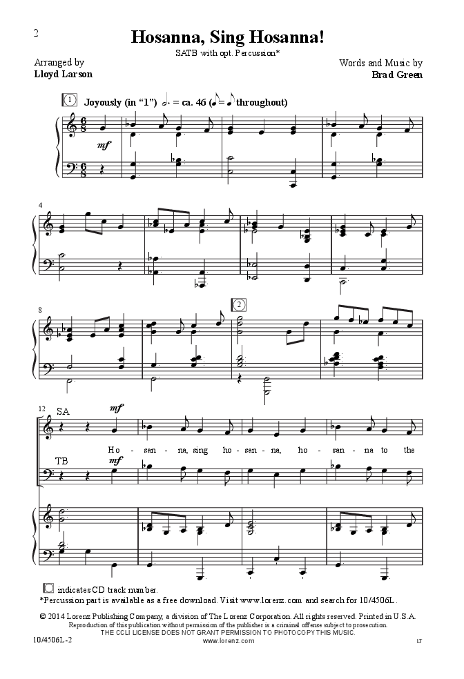 Cantad Hosanna! (Sing Hosanna!) By Joel Raney Free Sheet Music