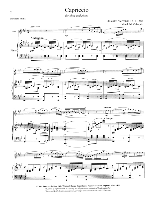 Capriccio By S. Verroust Free Sheet Music