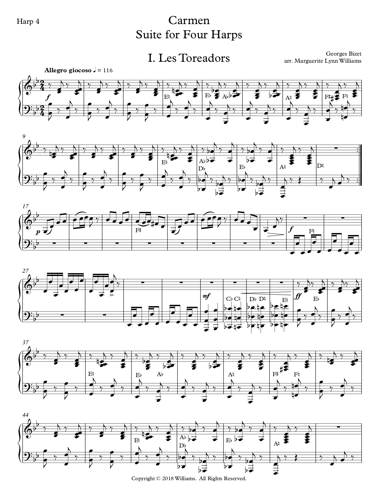 Carmen Suite 2 - Les Toreadors Intro Act I By Georges Bizet Free Sheet Music