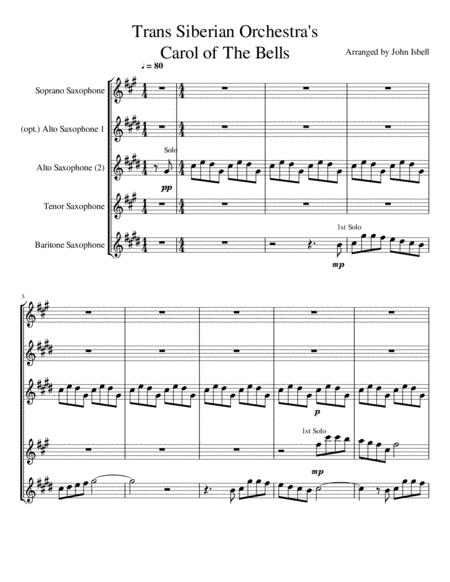 Carol Of The Bells (Trans Siberian Version) By Mykola Leontovych Free Sheet Music