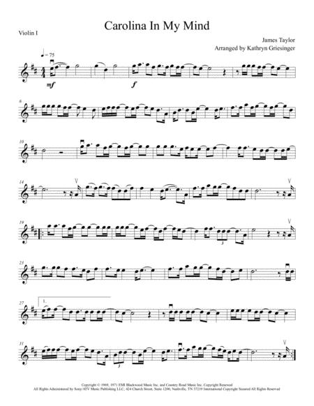 Carolina In My Mind By James Taylor Free Sheet Music