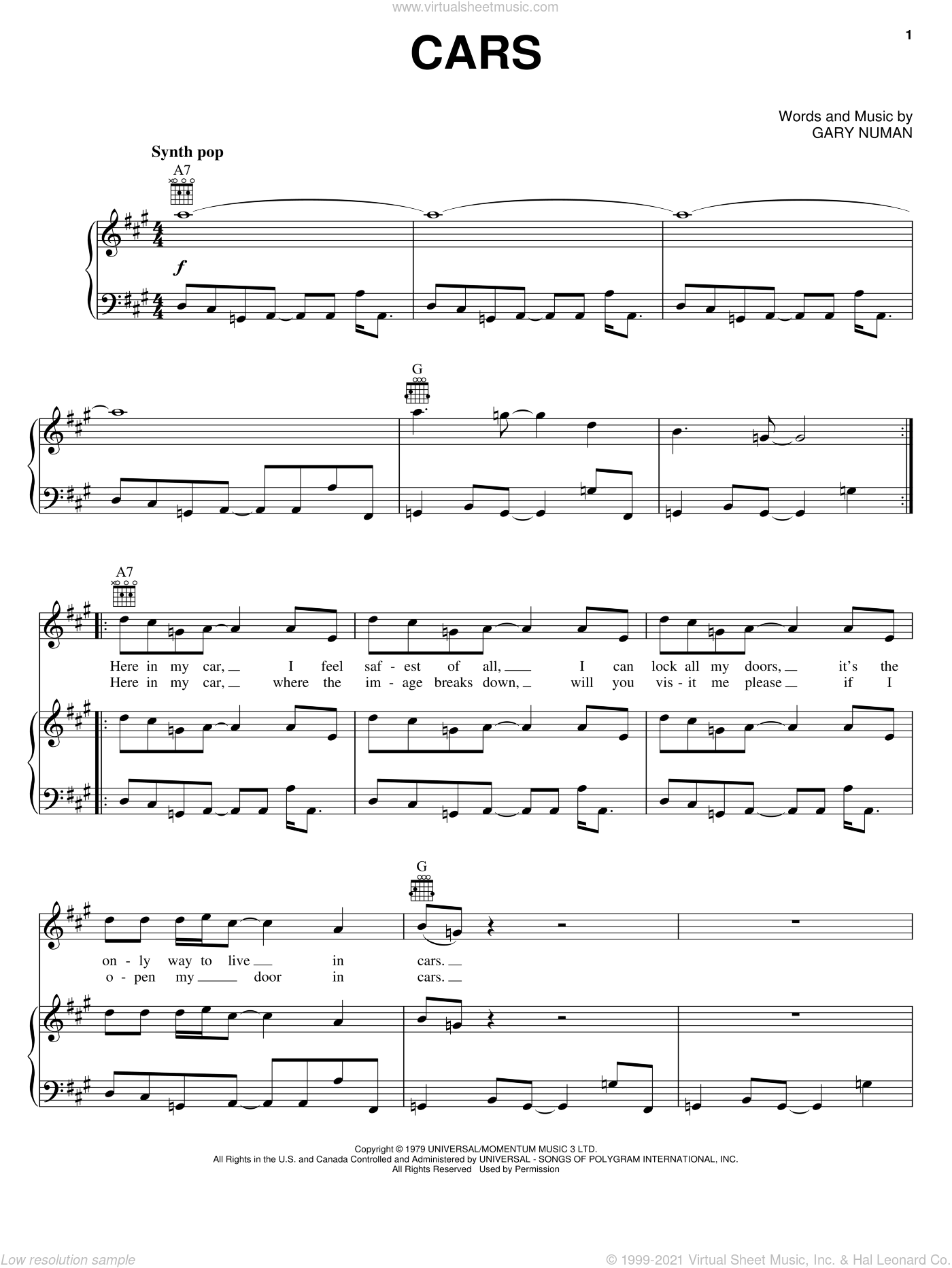 Cars By Paul Lavender And Will Rapp Free Sheet Music