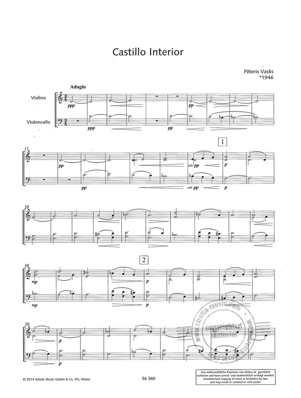 Castillo Interior By Peteris Vasks Free Sheet Music