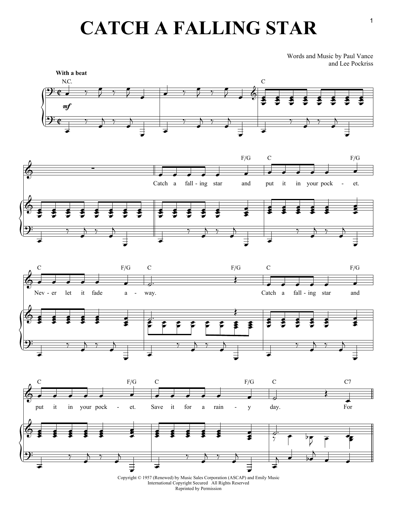 Catch A Falling Star By Greg Gilpin Free Sheet Music