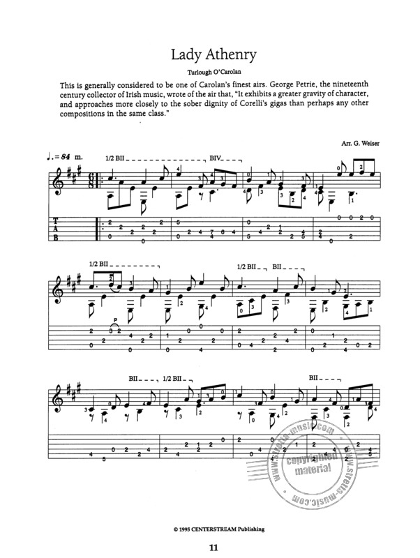 Celtic Harp Music Of Carolan And Others For Solo Guitar By Glenn Weiser Free Sheet Music