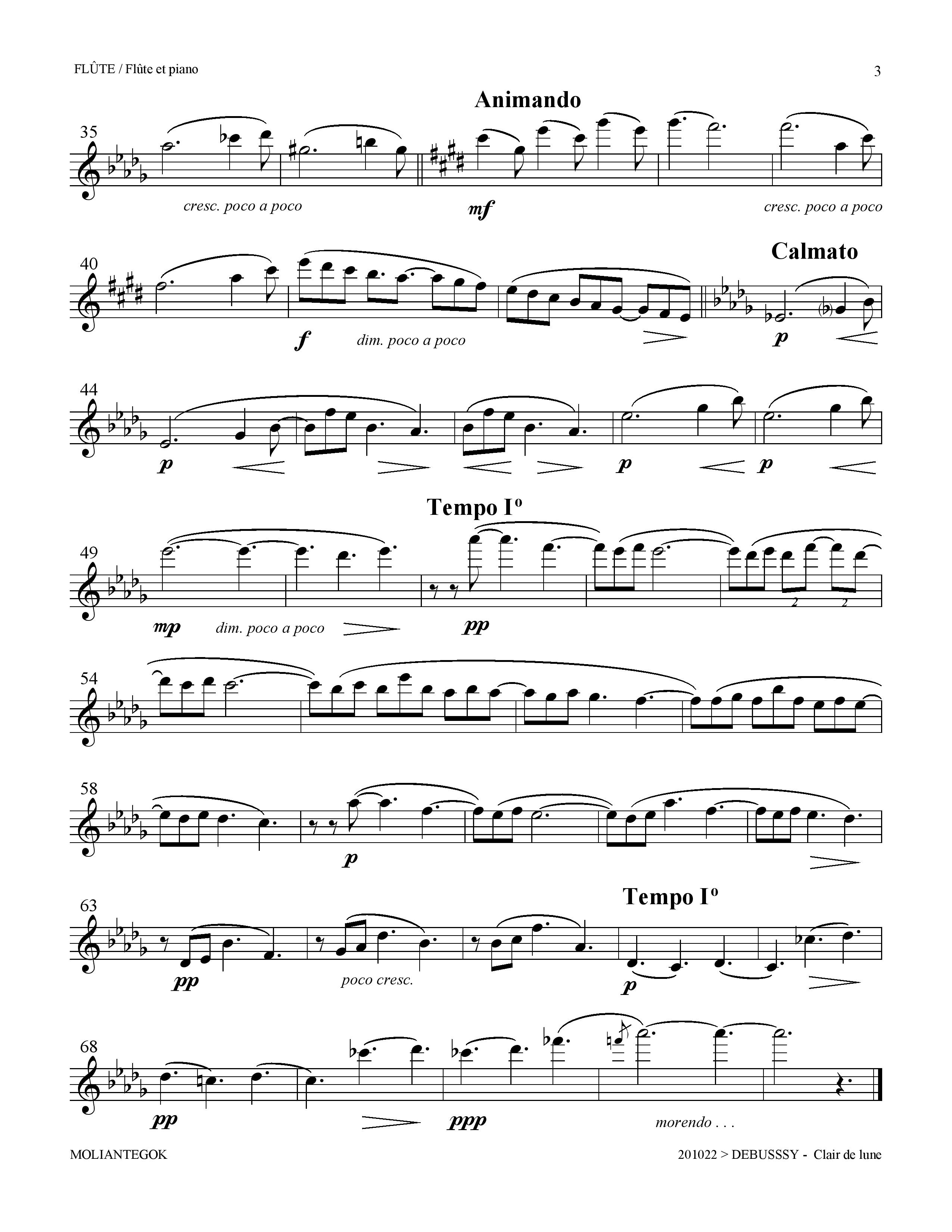 Claire De Lune By Claude Debussy Free Sheet Music