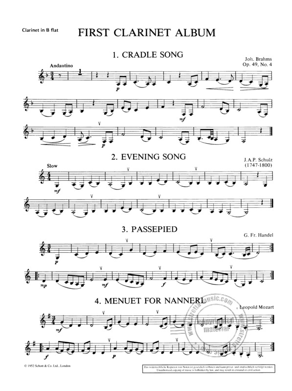 Clarinet Album By James Rae Free Sheet Music