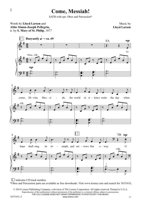 Come, Messiah! By Lloyd Larson Free Sheet Music