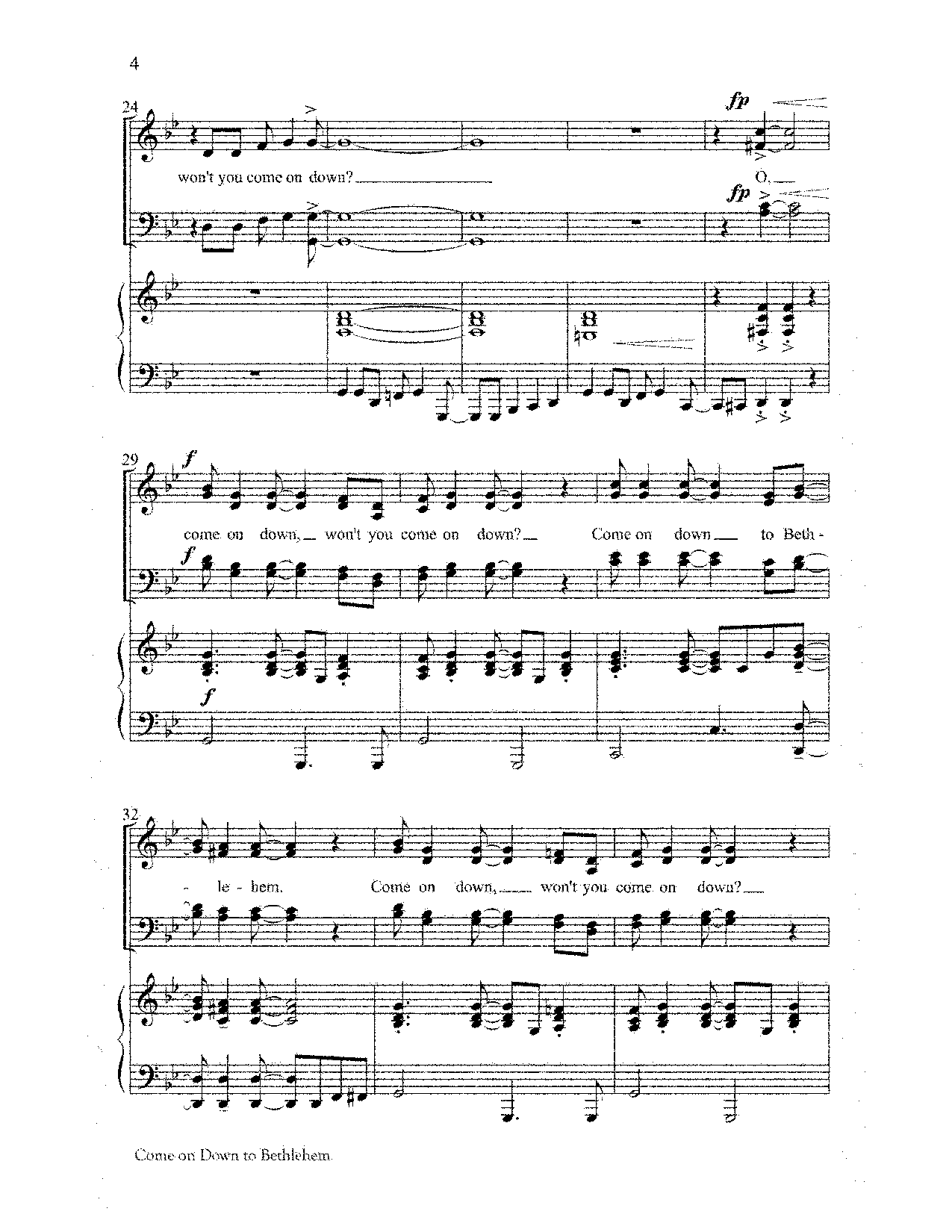 Come On Down To Bethlehem By Joel Raney Free Sheet Music